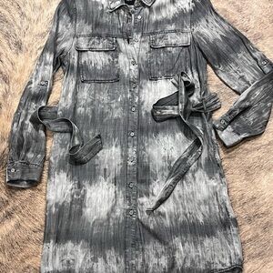 Velvet Heart Gray Tie-Dye Dress
